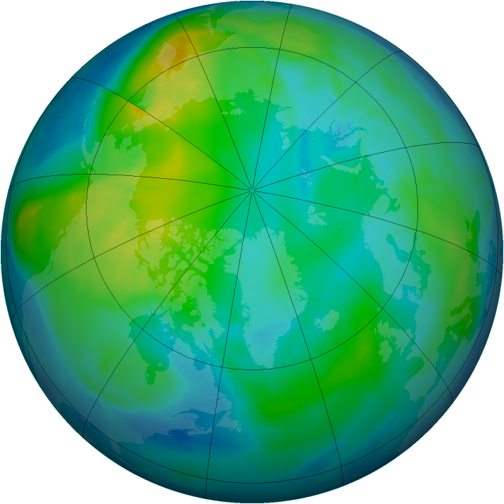 Arctic ozone map for 27 October 2010